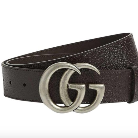 Leather belt with Double G Buckle - Picture 2 of 10